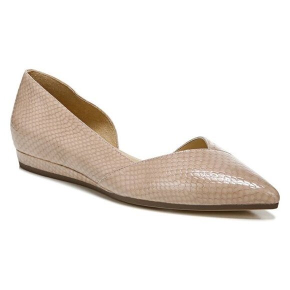 Naturalizer Kristin Half D'orsay Flats in Vintage Mauve Leather - Picture 1 of 6